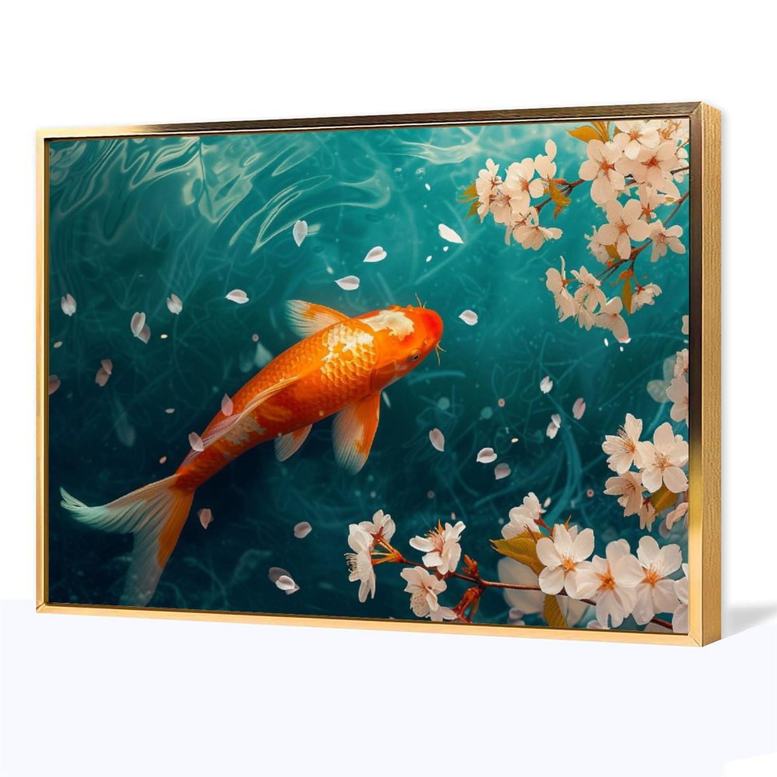 Amazon.co.jp: 絵画 水遊びする金魚 アートパネル ポスター 超リアルな